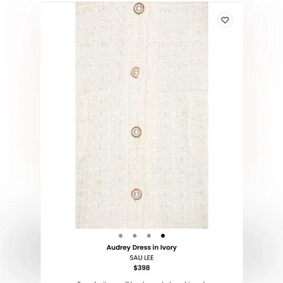NWOT SAU LEE AUDREY DRESS IN IVORY - Picture 3 of 9